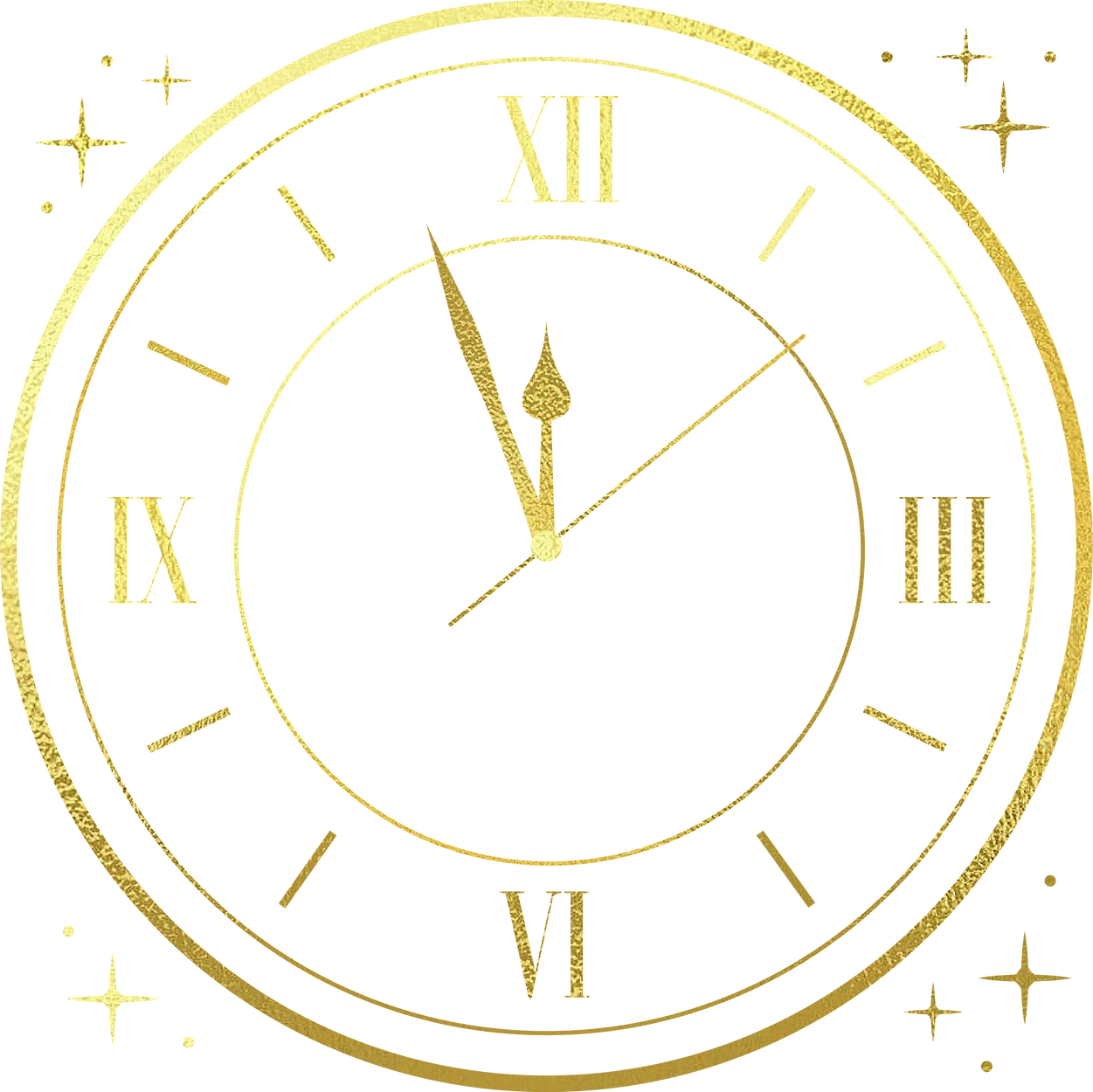 Elegant Gold New Year's Eve Clock